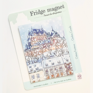 Aimant de frigo Château Frontenac en hiver 