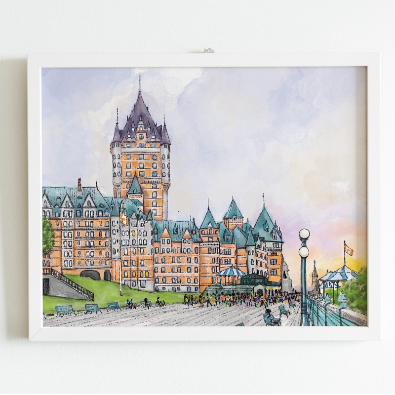  Affichette Le Château depuis la Terrasse Dufferin