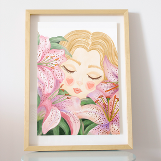  Affichette Les liliums Roses