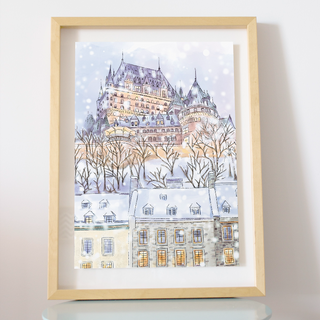  Affichette Château Frontenac en hiver