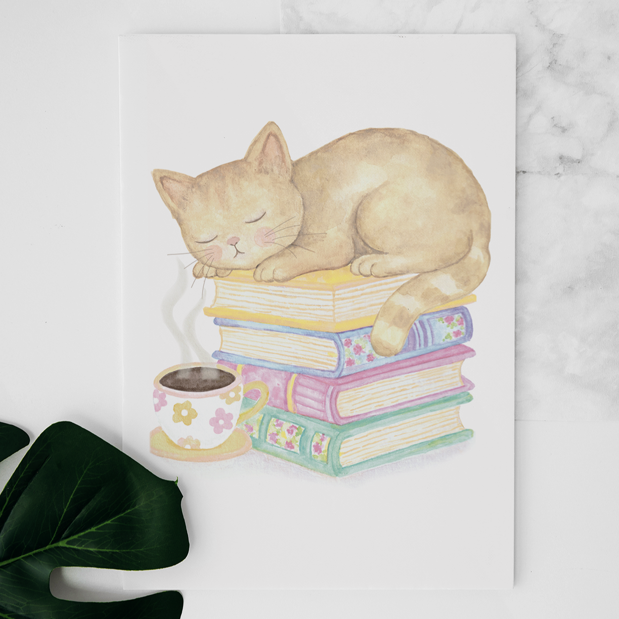 Carte Chat sur les livres