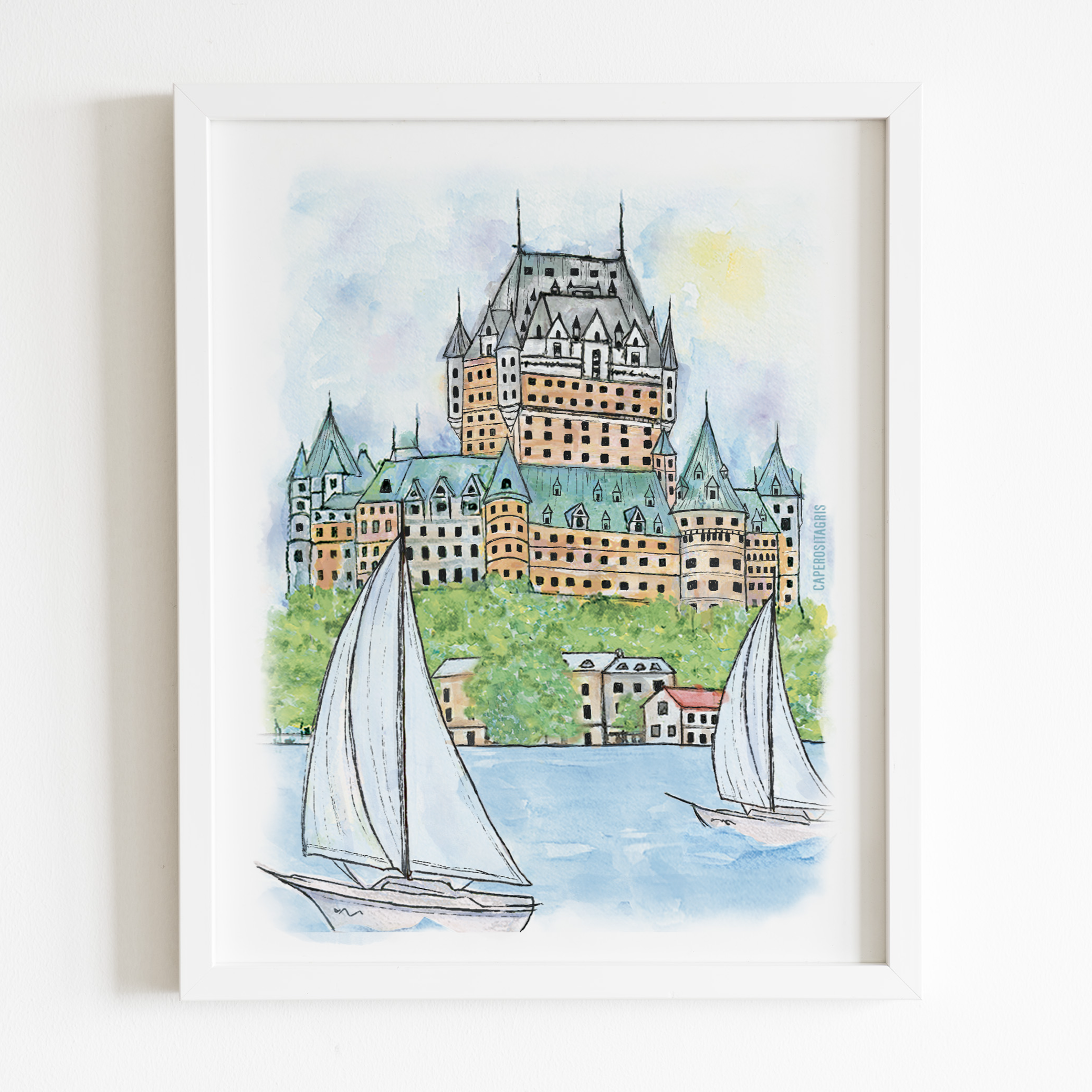  Affichette Château vu du Saint-Laurent