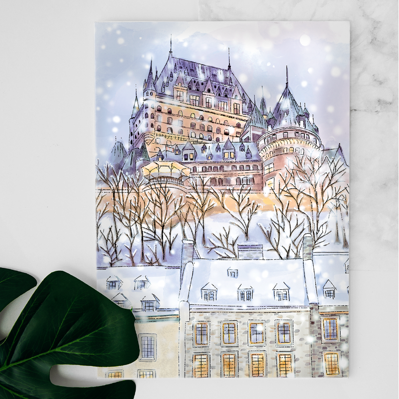 Carte Château Frontenac en hiver