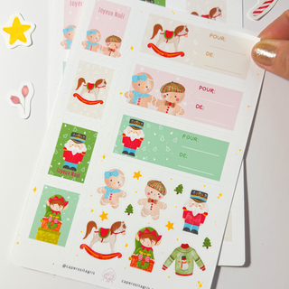 Feuille d'autocollants de Noël