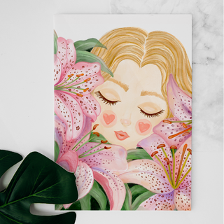 Carte Les liliums Roses