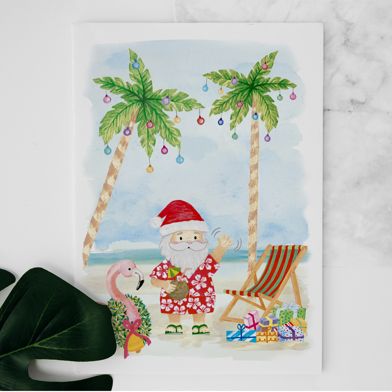 Carte Le Père Noël dans les Caraïbes