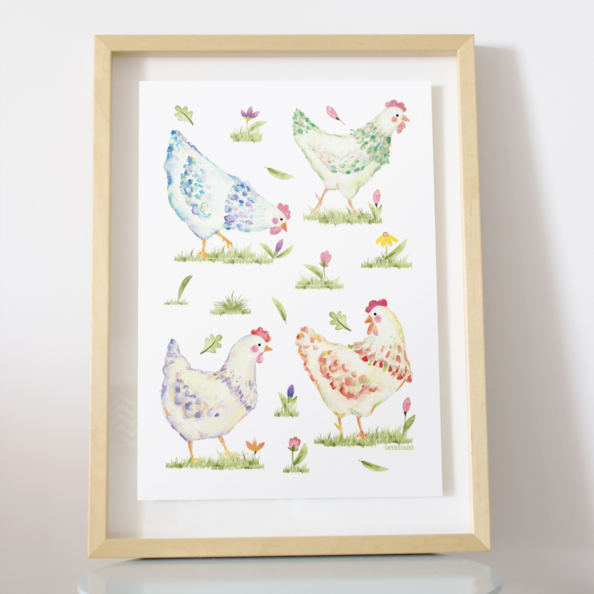  Affichette Poules