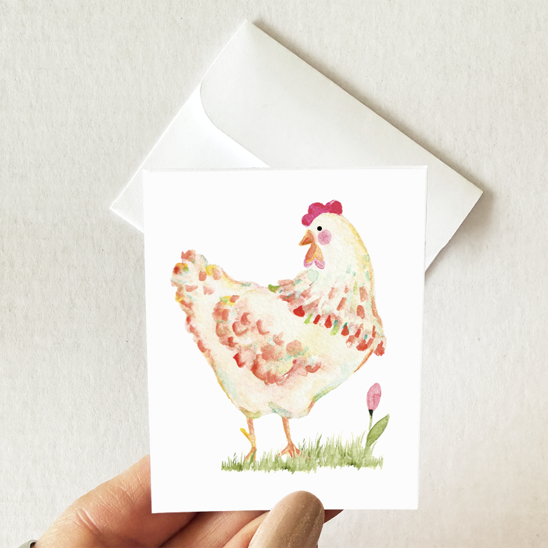 Carte mini Poule Rouge