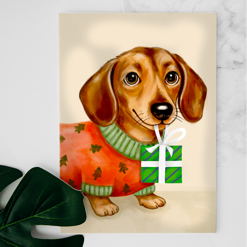 Carte Teckel des fêtes