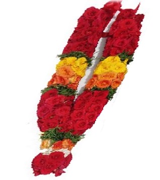 Button Rose Garland-3 Ft (1.5 ft on each side)