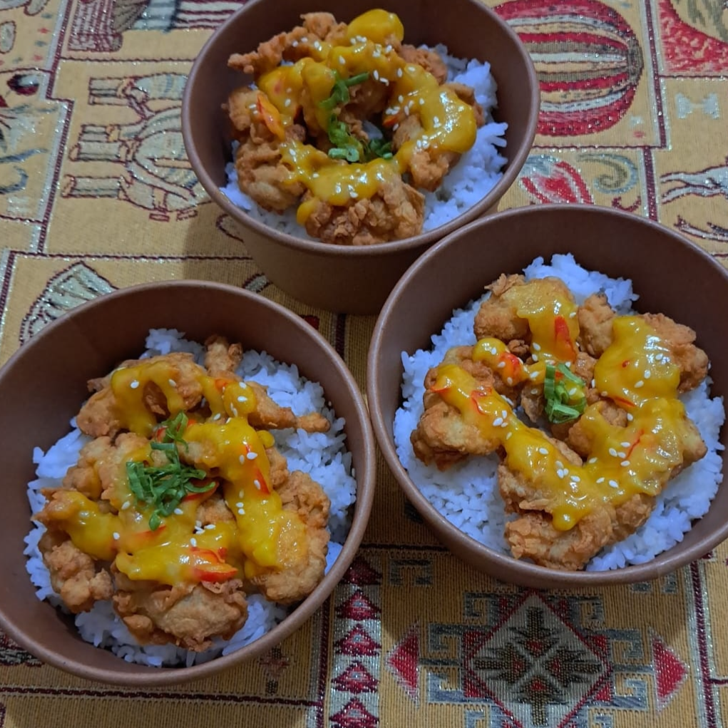 Rice Bowl Salted Egg Chicken (Ayam Telur Asin)