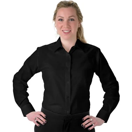 Henry Segal Women's Customizable Black Long Sleeve Dress Shirt