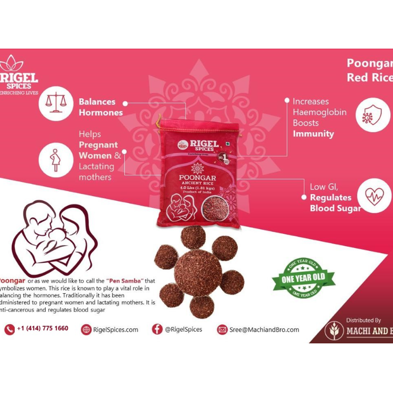 Poongar Red Rice (4LB) - Thumbnail (Preview) 2