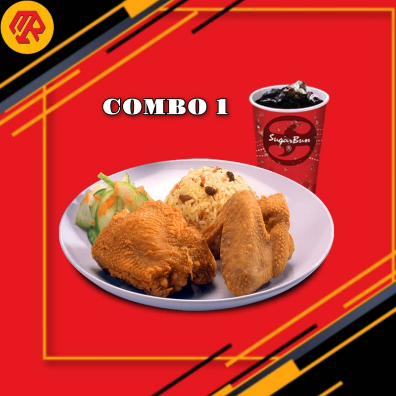 Combo 1 - 2pcs Broasted Chicken Rice Main Image