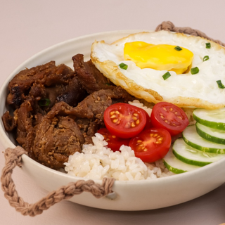 Tapsilog (Marinated Sirloin Beef)