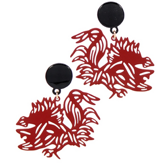 USC17-Filigree Gamecock Earrings (4 color options)