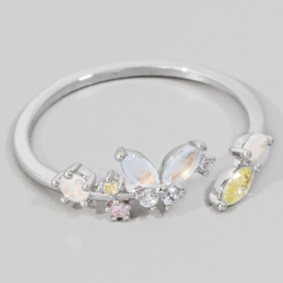 R31-Cubic Zirconia Butterfly Open Band Ring (Available gold & silver) - Thumbnail 2