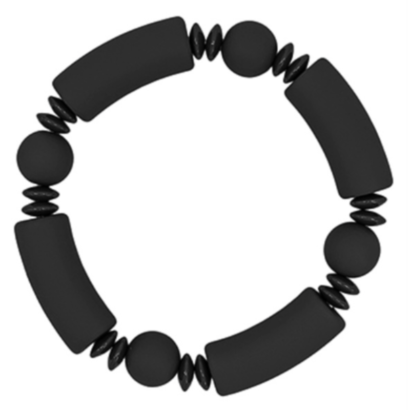 USC47- Black Tube & Ball Bracelet Main Image