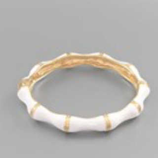 CL67- Color & Gold Enamel Bamboo Hinge Bracelet (multiple colors available)  - Thumbnail 4