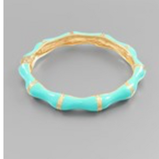 CL67- Color & Gold Enamel Bamboo Hinge Bracelet (multiple colors available)  - Thumbnail 3