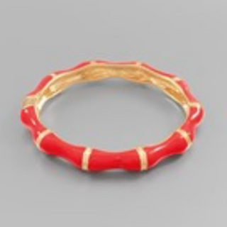 CL67- Color & Gold Enamel Bamboo Hinge Bracelet (multiple colors available)  - Thumbnail 6