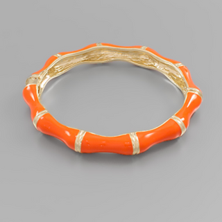 CL67- Color & Gold Enamel Bamboo Hinge Bracelet (multiple colors available)  - Thumbnail 5