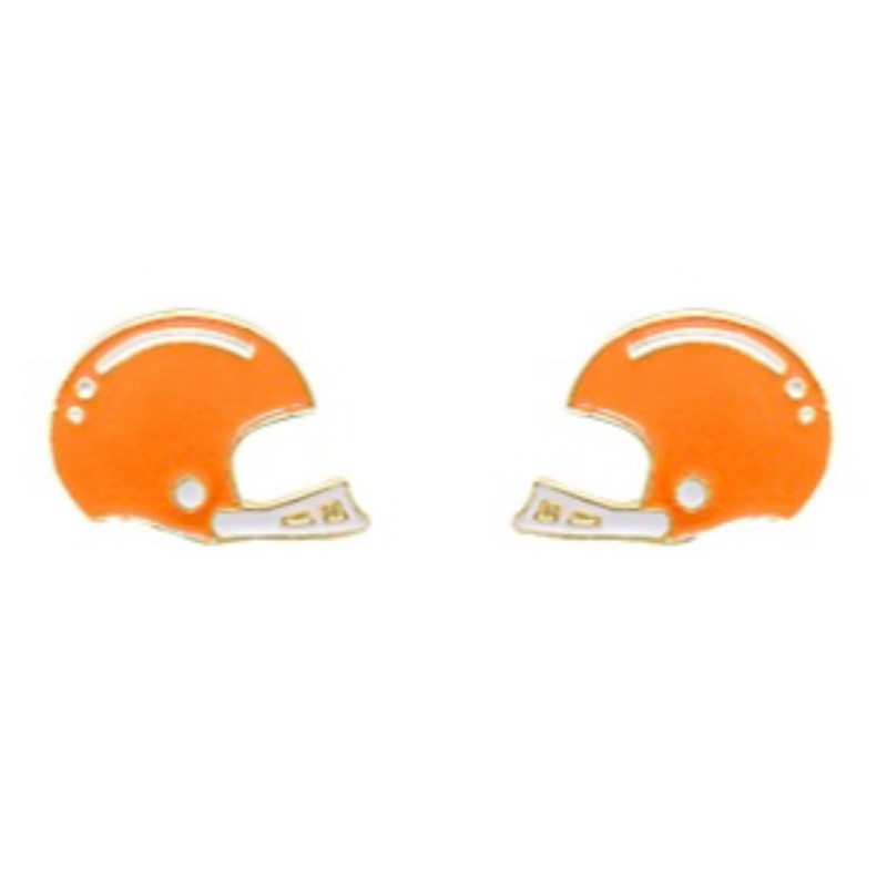 T50- Orange Football Helmet Earrings- Main Image