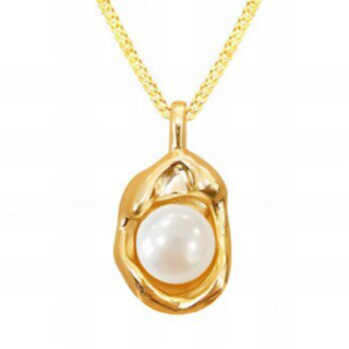 N16-18K GOLD PLATED STAINLESS STEEL OYSTER NECKLACE