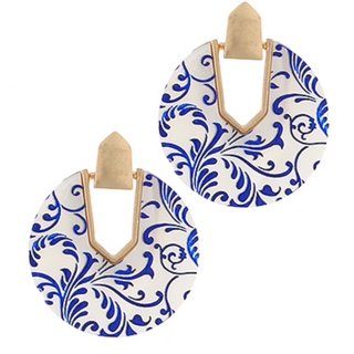 M26-Chinoiserie Pattern MOP Earrings