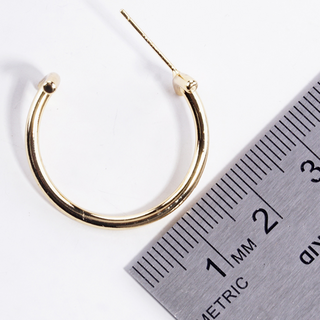 INS1-18k gold dipped designer inspired open hoop earrings - Thumbnail 3