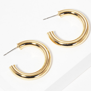 CL26- 20mm bold brass hollow hoop earrings