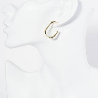 M18-18K Gold Dipped 25mm Octagon Hoop Earrings - Thumbnail 4