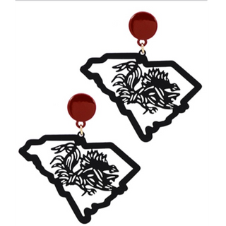 USC10- State & Gamecock earrings (2 color options) - Thumbnail 2