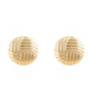 M30-Textured Button Shape Earrings