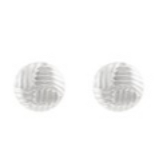 M30-Textured Button Shape Earrings - Thumbnail 2