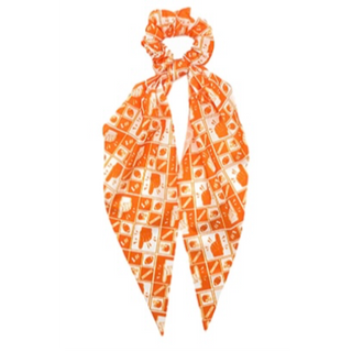 T61- Tenn Orange & white scrunchie 