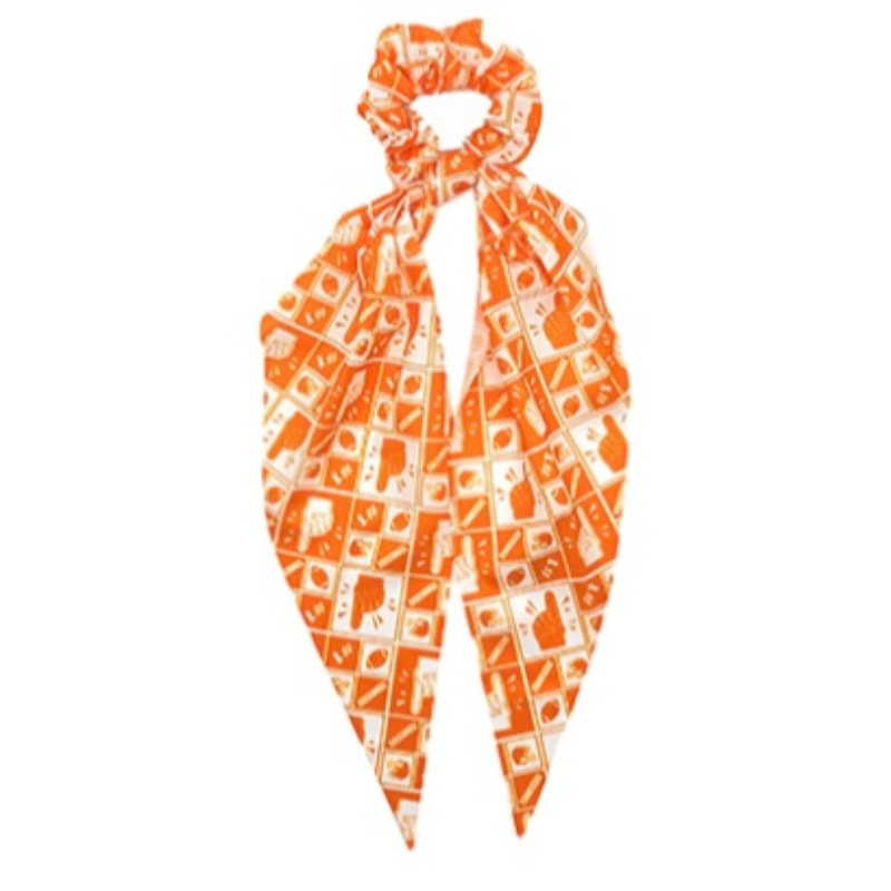 T61- Tenn Orange & white scrunchie  Main Image