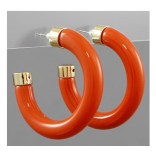 T163- 2” Orange Acrylic Color Hoops-