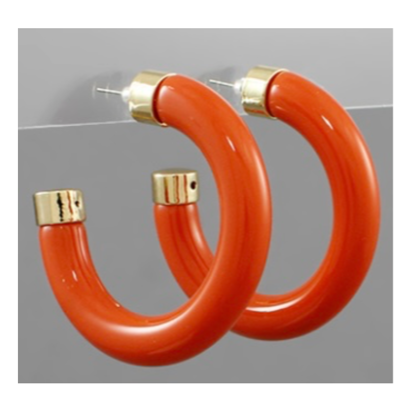 T163- 2” Orange Acrylic Color Hoops- Main Image