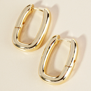 H1-14K Gold Dipped 20mm Brass Huggie Hoop Earrings