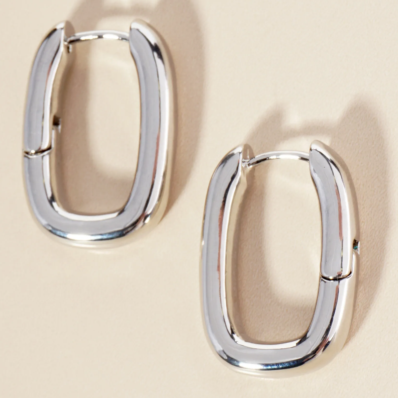 H1-14K Gold Dipped 20mm Brass Huggie Hoop Earrings - Thumbnail (Preview) 2