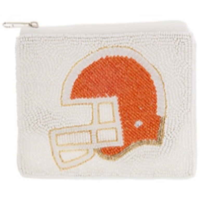 T73 -5.5x 4.5” orange & white  FoodBall Helmet Coin Pouch Main Image