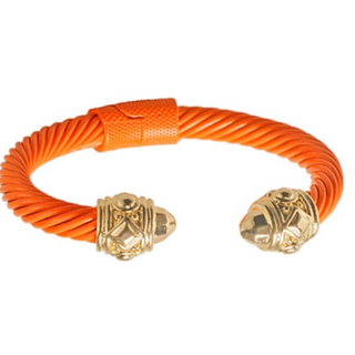 C98-Orange Cable Cuff with Gold Tip 