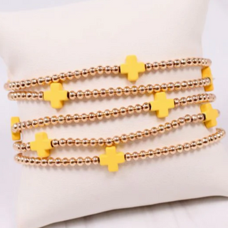 B43- Brittany Cross Bracelet Set (7 color options)  - Thumbnail 2