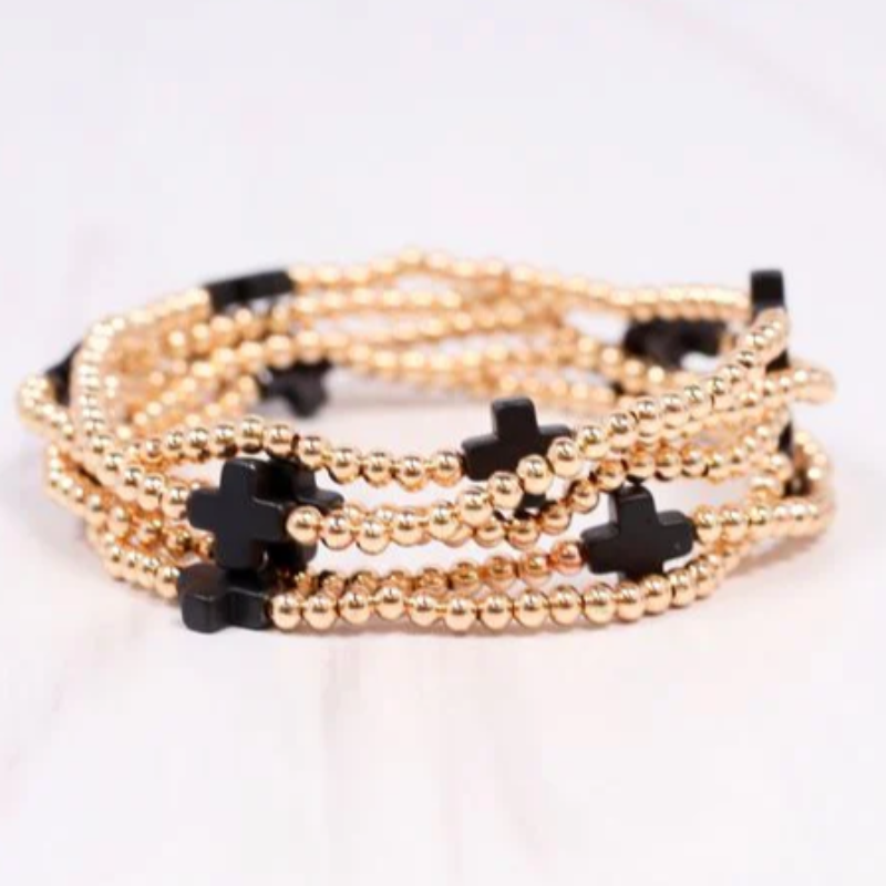 B43- Brittany Cross Bracelet Set (7 color options)  - Thumbnail (Preview) 3