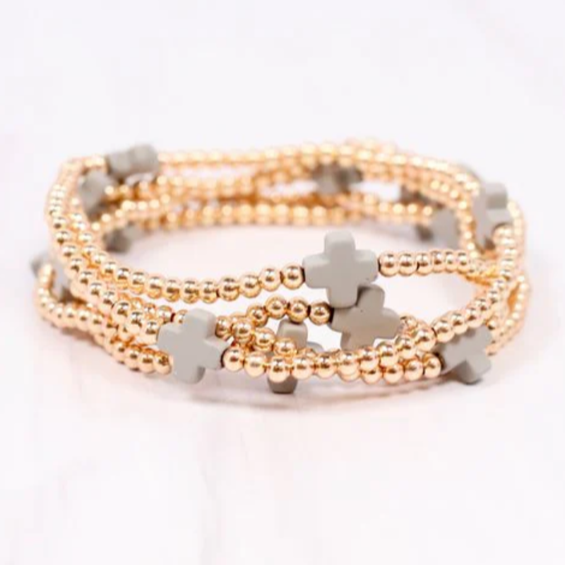 B43- Brittany Cross Bracelet Set (7 color options)  - Thumbnail (Preview) 6