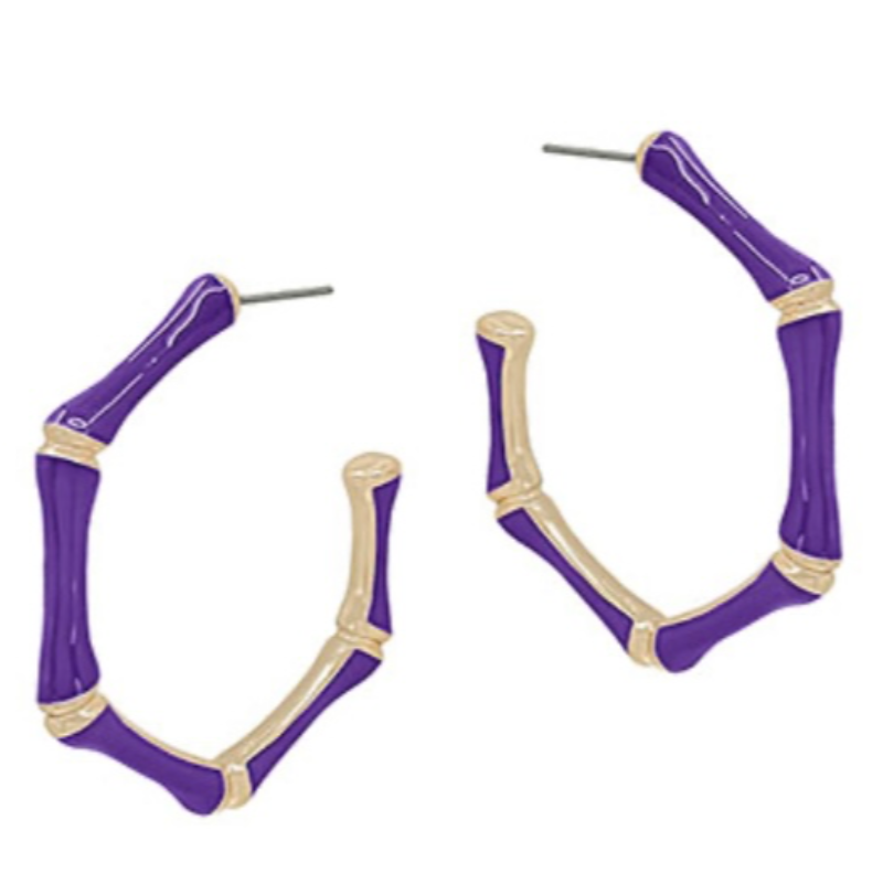 C5- Purple Bamboo Hoops Main Image