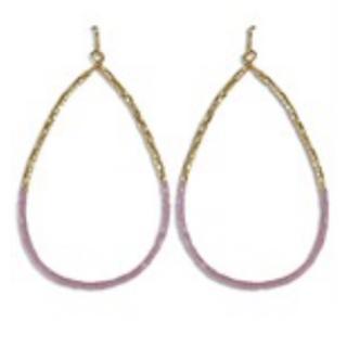 USC74- Metal & Bead Teardrop Earrings - Thumbnail 8