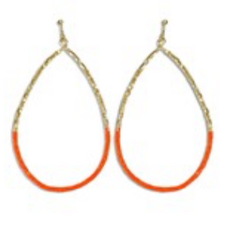 USC74- Metal & Bead Teardrop Earrings - Thumbnail 3