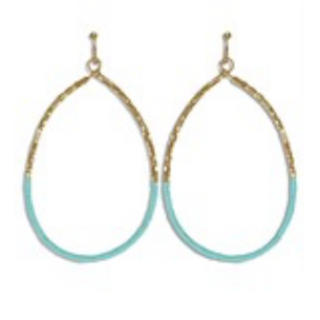 USC74- Metal & Bead Teardrop Earrings - Thumbnail 6